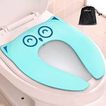 Gimars Upgrade Folding Large Non Slip Silicone Pads Travel Portable Reusable Toilet Potty Training Seat Covers Liners with Carry Bag for Babies, Toddlers and Kids,Aqua