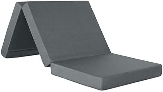 Ventadecolchones - Colchón Plegable con Cierre y Asa 120 x 190 x 10 cm con Espuma D25 extrafirme en Loneta Premium Gris para Furgonetas, de Viajes o para Invitados