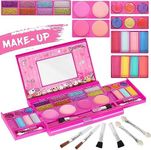 Kids Makeup Kit for Girls, Washable Makeup Girls Toy for Little Girl Princess, Play Make Up Safety with Mirror, Beauty Christmas Birthday Toddler 3-12 Year Old Girls, Pink