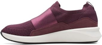 Clarks Womens Un Rio Knit Sneaker, Merlot Com, 8
