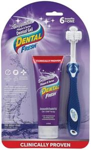 Dental Fresh Enzymatic Gel Dog Tooth Brushing Kit, Includes Triflex Toothbrush – Dog Toothbrush and Toothpaste for Dog Teeth Cleaning