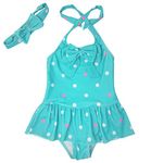 Jastore Baby Girls Swimwear One Piece Swimsuits Beach Wear with Headband (4-5 Years, Style 3-Lightpink Horse)