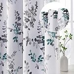 H.VERSAILTEX Bedroom Blackout Curtains Light Block Thermal Insulated Panels for Living Room Grommet Room Darkening Window Treatments, 52" Wide x 84" Long, Grey and Teal, 2 Pieces