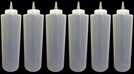 Kitchen Equipment Pack of 6 Sleeves Squeezy Sauce Clear Bottles 340ml / 12oz