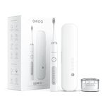 Ordo Sonic+ Electric Toothbrush with Case - Electric Toothbrushes for Adults, Charging Travel Case, 4 Brushing Modes, Fast Rechargeable Battery, Silicone-Polishing, USB Charger, White