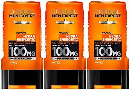 L'Oreal Men Expert Hydra Energetic Despertar Gel de Ducha instantánea Hombres 300 ml - juego de 3