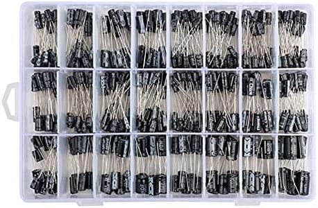 500pcs 24 Values Aluminum Electrolytic Capacitor Assorted Kit 10V 16V 25V 50V Metal Electrolytic Capacitors Range 0.1uF－1000uF with Plastic Case ALKOY