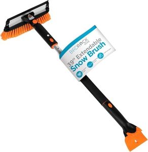 Snow MOOver 39" Extendable Snow Brush with Detachable Ice Scraper | 11" Wide Squeegee & Bristle Head | Lightweight Aluminum Body with Ergonomic Grip | No Scratch Winter Cleaning Tool for Cars & SUVs