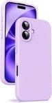 mobistyle Designed for iPhone 16 Plus Soft Liquid Silicone Slim Protective with Microfiber Lining Phone Back Cover Case for iPhone 16 Plus (Purple)