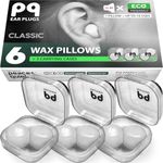 PQ Wax Ear Plugs for Sleep - 6 Silicone Wax Earplugs for Sleeping and Swimming - Gel Ear Plugs for Noise Cancelling, Wax Plugs Protect Ears while Sleeping with Sound Blocking 32 Db (6-Pillows), White