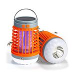 Buzz Blast Pro,Electric Cordless Mosquito Zapper for Outdoor and Indoor, Portable Multifunctional Solar and USB Charging Bug Zapper Home, Bedroom, Backyard Camping Using (Orange)