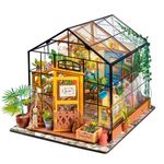 Robotime DIY Dollhouse Wooden Miniature Furniture Kit with LED Light Handmade Dollhouse Decor