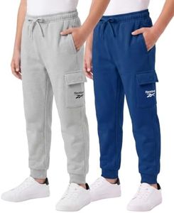 Reebok 2 Pack Boys Fleece Cargo Joggers Sweatpants Athletic Pants Kids Teen