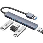 ORICO Mini USB C Hub Extensions, 4 Port USB 3.0 Hub Expander, Aluminum Shell with USB3.0 Port, USB2.0 Port for Laptop, PC, Mac, XPS