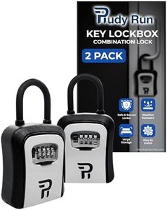 Rudy Run Key Lock Box for Outside – Large Outdoor Lockbox for Keys with Code, 4-Digit Combination Hidden Safe to Hide a Key Outside, Portable Safe Key Storage, 6.7 in, 2 Packs