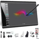 Graphics Drawing Tablet M708 UGEE Android Supported 10 x 6 inch Large Active Area Drawing Tablet with 8 Hot Keys, 8192 Levels Pen, UGEE M708 Graphic Tablets for Paint, Digital Art Creation Sketch