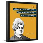 Chaka Chaundh Acrylic - Suitable Swami Vivekananda Motivational Quotes Frames For Office&Student- Framed Posters With Frame - Quotes Wall Frames - Photos With Quotes - (14 X 11 Inches)