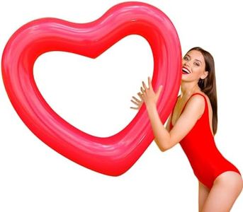 Flotteur de piscine gonflable pour adulte, bouées de natation gonflables, en forme de cœur, tube de piscine, jouets de fête pour enfants, adultes, rouge (120 cm)