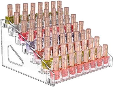 JessLab Organizador de Esmaltes Uñas, 7 Nivel Transparente Acrílico Estante de Esmaltes Uñas Soporte de Aceites Esenciales Vitrina Cosmética Organizador Maquillaje para Encimera de Tocador Baño
