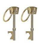 kwmobile Bottle Opener Key Keychain (Set of 2) - Keychains Shaped Like Keys to Open Beer Bottles, Soda Tops, Soft Drinks - Gold