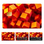 Peacoblue Credit Debit Card Skin Sticker Cover Yellow-orange Cubes, Waterproof Scratch-resistant and Attractive Card Skin Custom 4 Styles for Credit, Debit, Transportation Card