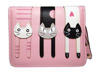 Nawoshow Women Faux Leather Cute Cartoon Animal Cat Wallet Slim Small Clutch Bag Coin Purse