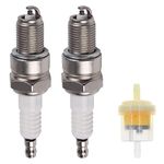 ZAMDOE F7TC Spark Plug for Honda GX120 GX160 GX200 GX240 GX270 GX340 GX390 GCV520 GCV530 GX610 Engines Lawn Mower Tractor Rototiller, with Fuel Filter