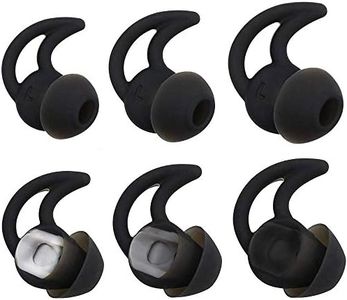 Bose Replacement Noise Isolation Silicone Earbuds/Earplug Tips 3 Pairs Size S M L for Bose Earphones Fit Bose QC20 QuietControl 20 QC30 SIE2 IE3 Soundsport Free Wireless Earphones (Black)