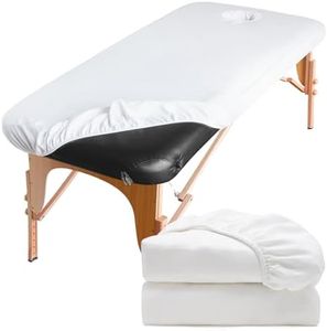 Luriseminger 2pcs Funda para Camilla de Masaje con Orificio Facial, 70 x 190cm Lavable Funda de Cama de Masaje, Funda para Mesas de Cosméticos y Bancos de Terapia