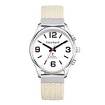 Hearkent British English Talking Watch for Women with Large Numbers Self-Setting for Visually impaired, Blind or Elder People (Nylon Beige)