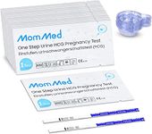 MomMed Pregnancy Tests, 25 Hcg Pregnancy Tests Strips with 25 Urine Cups, Rapid and Accurate Results, Women Home Testing, Early Pregnancy Tests