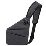 MAYMOONER Mens Crossbody Sling Backpack Anti Theft Chest Bags Lightweight Shoulder Bag Travel Daypack Color Grey
