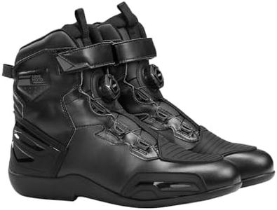 KEMIMOTO Motorcycle Boots with Quick-Release ATOP Knob Waterproof Motorcycle Shoes for Commuting and Long-Distance Motorcycle Travel Black