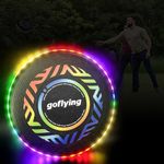 Light Up Flying Disc, RGB or 9 Colors Changing w/c Speed Sensor, Adjustable Brightness, 9Hrs Playtime, Nighttime Activities Game Toy Gift for Family Fun, Beach Parties, Birthdays,Camping,Sports Events