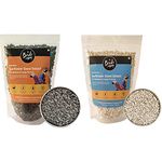 The Birds Company Striped Sunflower Seed, with Spirulina & Cuttlefish Bone, Bird Food for Parrots, C & Safflower Seed (Kusum Dana), with Spirulina & Cuttlefish Bone, Bird Food for Conur