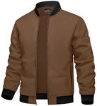 TACVASEN Lightweight Jacket for Men Smart Casual Bomber Jackets Summer Sports Thin Coat Outdoor Windbreaker Jacket (XL, Brown)