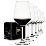 Zuvo Red Wine Glasses Set of 6 | Beautifully Crafted Red Wine Glasses Made from Quality Crystal| Large Red Wine Glasses to Hold 53 CL. of Wine Suitable for All Occasion