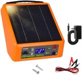 20miles Solar-Powered Electric Fence Charger, Adjustable Output Voltage:6/8/10/12kV, 2J Portable Solar Fence Charger Supports Battery/Solar/AC Power Ideal for Livestock/Garden/Orchard/Farm Protection