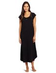 Carole Hochman Women's Roseberry Amaryllis Long Gown, Black, S