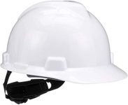 MSA 475358 V-Gard Hard Front Brim Hat with Ratchet Suspension, Standard Size, White