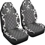 Poceacles Cow and Diamond Pattern Print Car Seat Covers 2pcs/Set High Back Stretchy Bucket Seat Cover Auto Protector Front Seats Cover Protector Covers