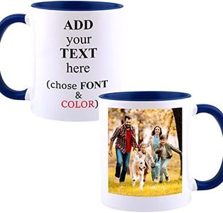 Custom Mug Personalized Coffee Mug, Design Custom Cup with Photo Text and Logo, Customized Gifts for Mom, Boyfriend, Girlfriend, Best Friend, Christmas, Both Sides Custom 11oz, Made in AU (Blue)