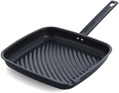 Merten & Storck Pre-Seasoned Carbon Steel Square Grill Pan, Cast Iron, Lightweight and Durable, Sear Grill Broil Fry, Indoor Outdoor Cooking, Easy to Clean, Oven Safe, Induction, Steel Handle, Black