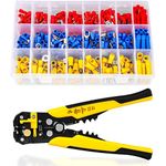 CYLBAQ Crimper Plier Set, AWG24-10 Wire Crimping Tool, Wire Cutting Tool, Wire Stripper Cutter Tool Set with 400pcs Insulated Connectors Kit for Cutting Stripping Crimping