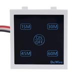 DeWire Auto Cut Off Timer Switch for Water Motor Pump, Water Heater, Exhaust Fans,Mosquito Repellent,Chargers,Room Heaters and Lighting Loads up to 10 AMPS (Modular Fitting)(15,30,45,60 Mins)(Black)