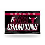 Rico Industries NBA Chicago Bulls 6X Basketball Champions 3-Foot by 5-Foot Single Sided Banner Flag with Grommets