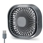 Ambandier Small Fan USB Mini Desk Fan 5 Inch Table USB Powerful Quiet Fan,Cooling Fan for Bedside Desktop Home Office Bedroom Table Campervan Plant Box, 3 Speed Adjustable 360°Rotatable