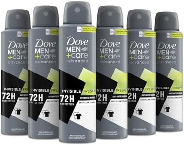 Dove Deodorante Dove Men + Care Invisible Fresh Spray Advanced Care, Deodorante Uomo, con 1/4 Crema Idratante, Formula Idratante e Anti-Macchia, Protezione Fino a 72 Ore, 6 Pezzi da 150 ml