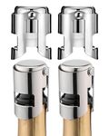 BovcTrraann Champagne Stoppers with Stainless Steel, Champagne Saver with Food Grade Silicone Leak Proof, Suitable for Champagne, Cava, Prosecco, Sparkling Wine (4Pack)