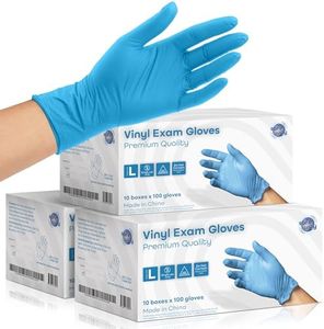 SAFEWAY Nitrile-Vinyl Blended Disposable Gloves, 3000, Powder-Free & Non-Latex, Protective Gloves for Medical Exams & Cooking, Blue, Large